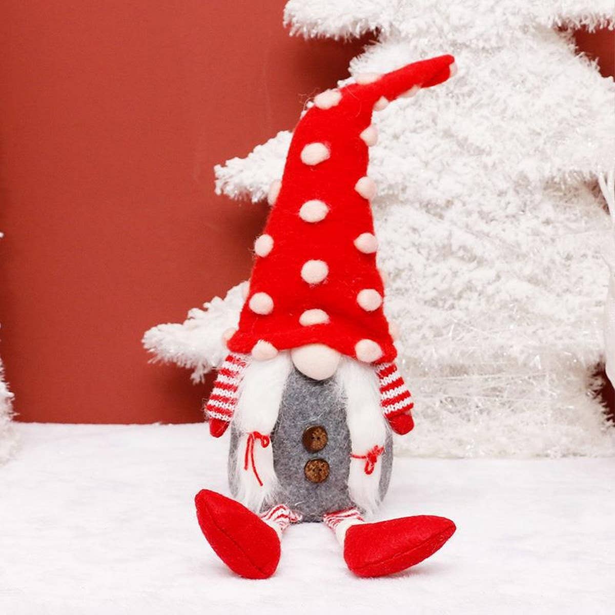 Plush Red Hat Faceless Gnome Christmas Doll_CWAJE05402