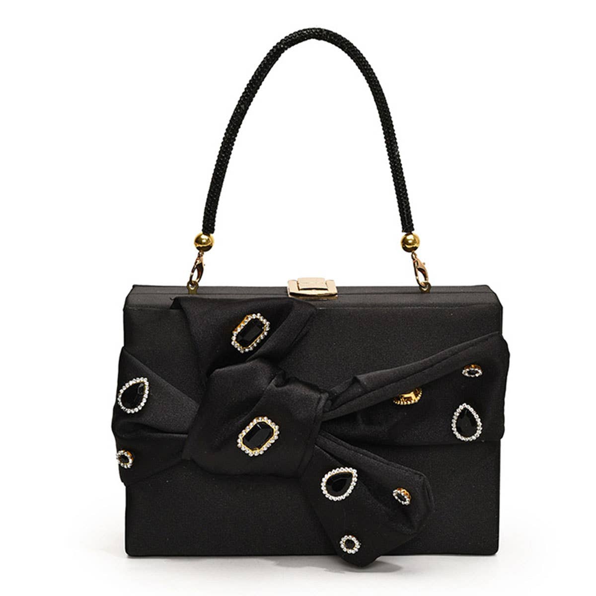 Rhinestone bow crossbody single-shoulder bag