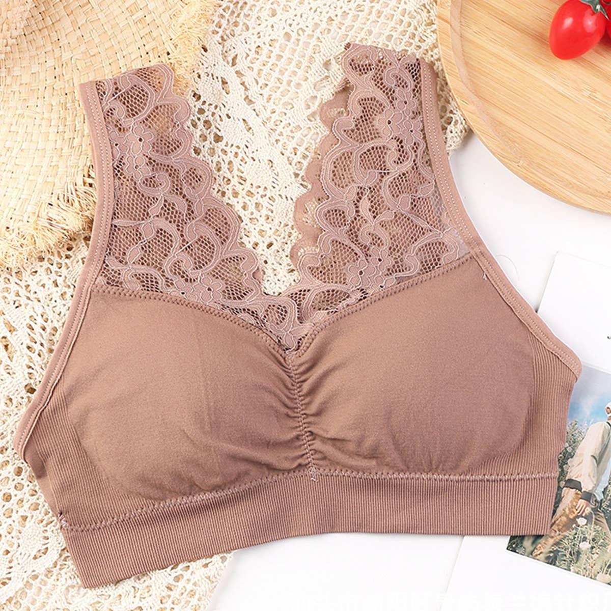 WOMEN PLUS-SIZE LACE BRA WITH BEAUTIFUL BACK