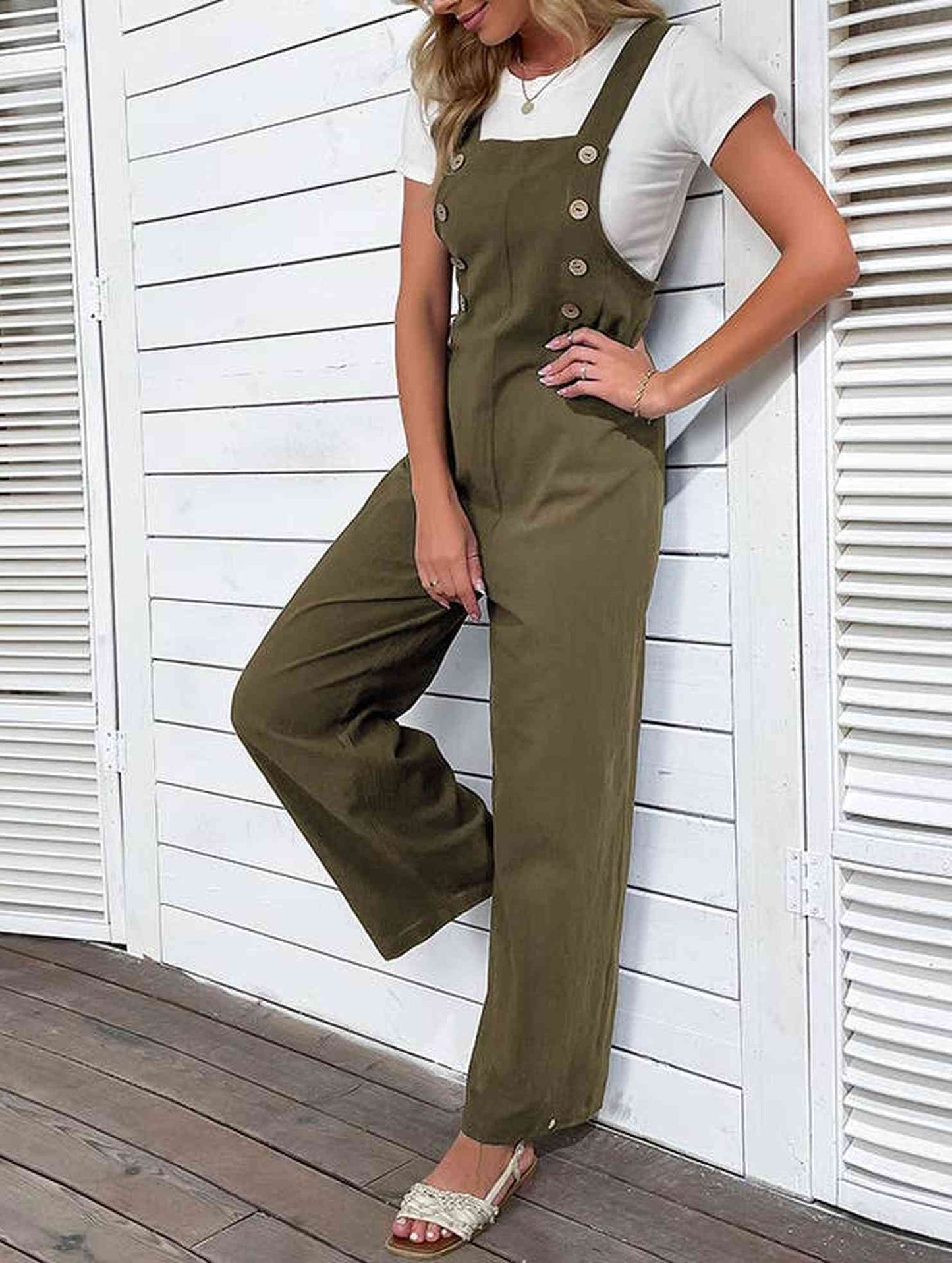 COTTON HEMP WIDE LEG OVERALLS_CWBLP0647