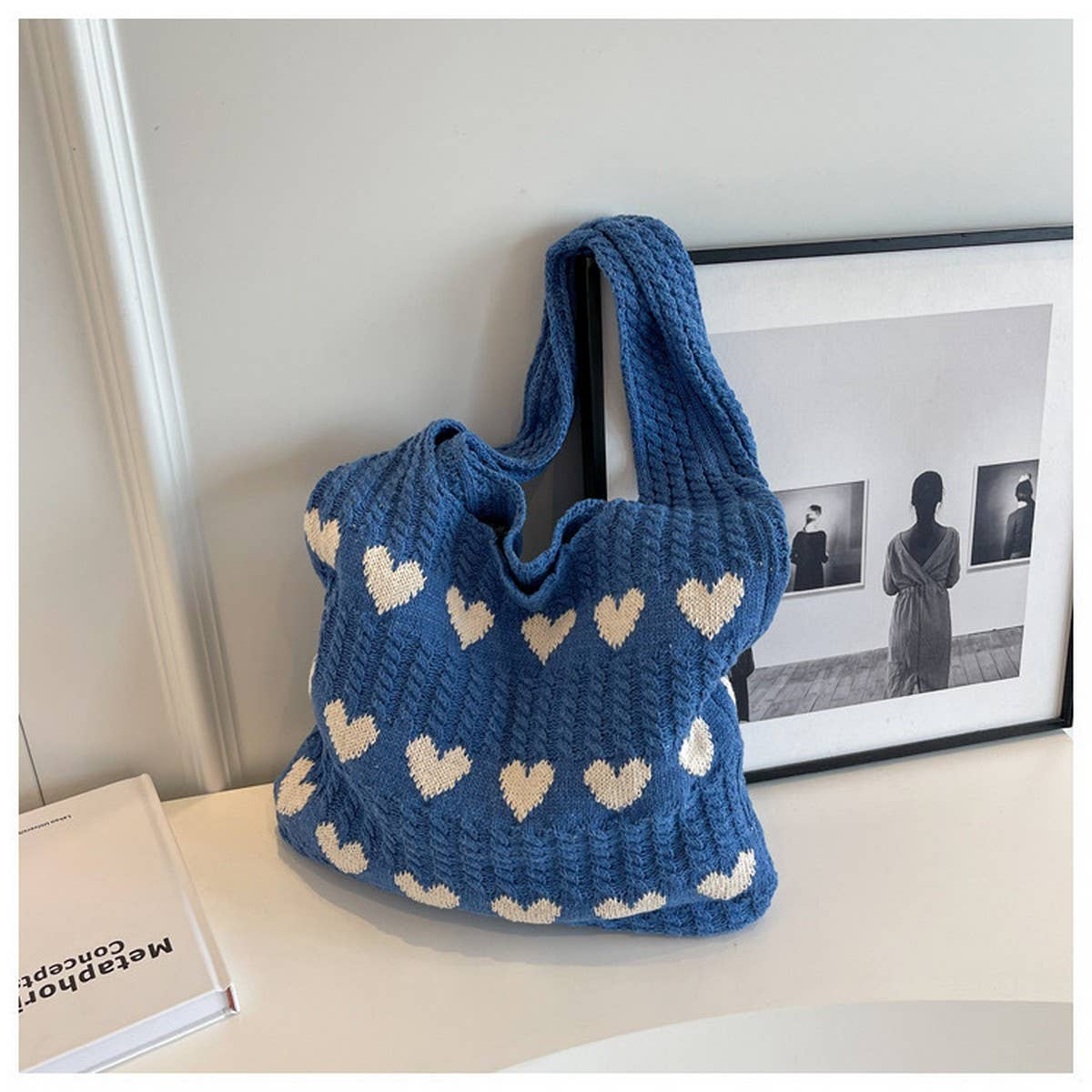 CWAB1951_HEART KNIT TOTE BAG