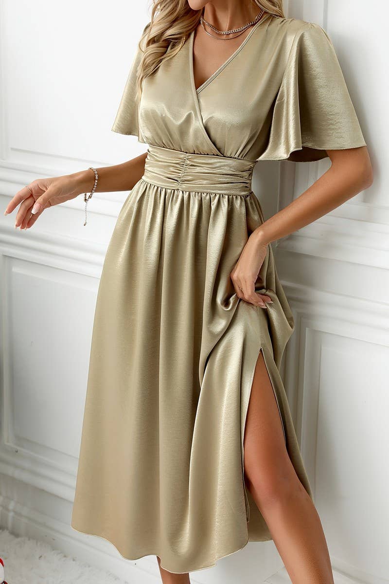 CWDMD5061_BANQUET TEMPERAMENT A-LINE MEDIUM-LENGTH DRESS