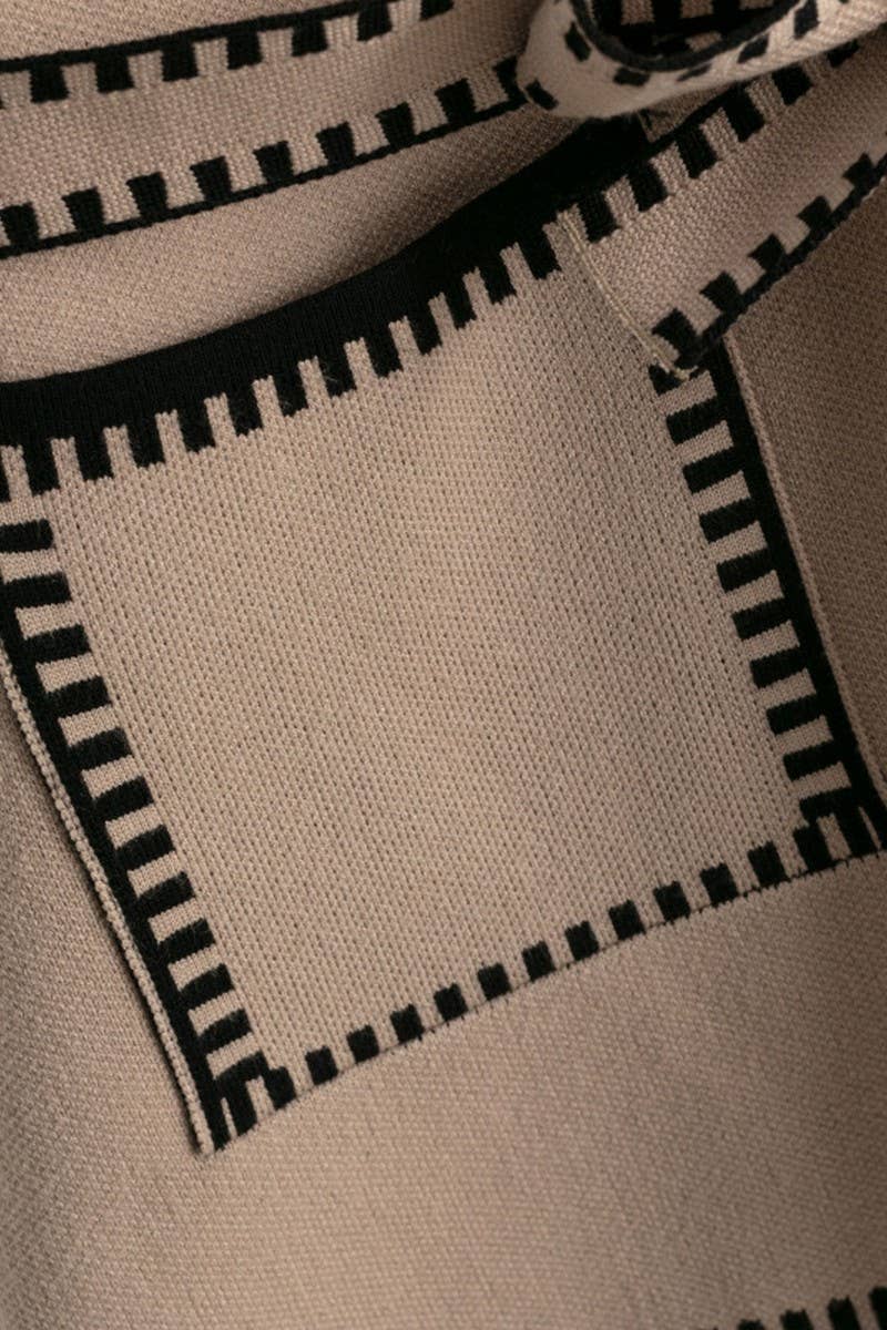 CWOCAL00666_TIE WAIST LONG SLEEVE CASUAL KNIT CARDIGAN