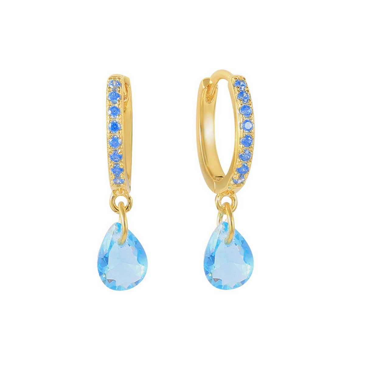 GEOMETRIC TEARDROP DIAMOND FRENCH EARRINGS