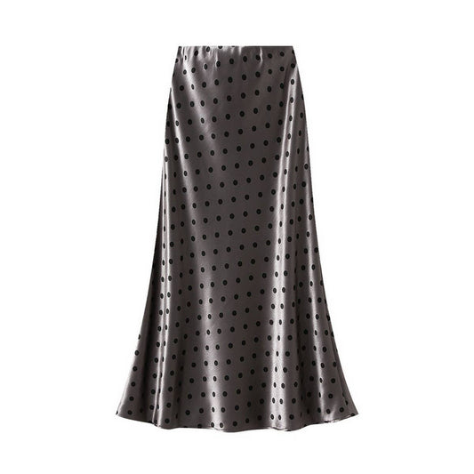 Polka Dot High-Waist Slim A-Line Midi Skirt_CWBMS0394