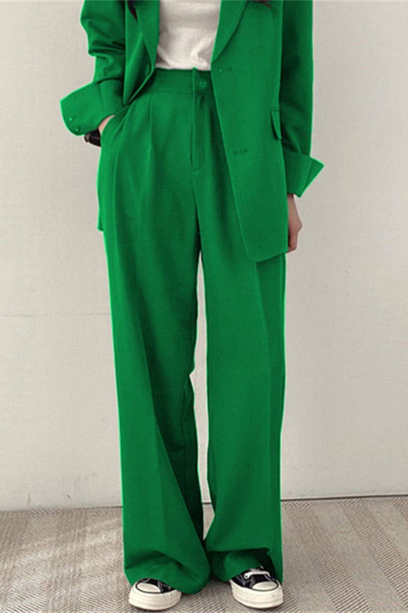 CWBLP00919_CASUAL STRAIGHT-LEG DRAPE SUIT WIDE-LEG PANTS