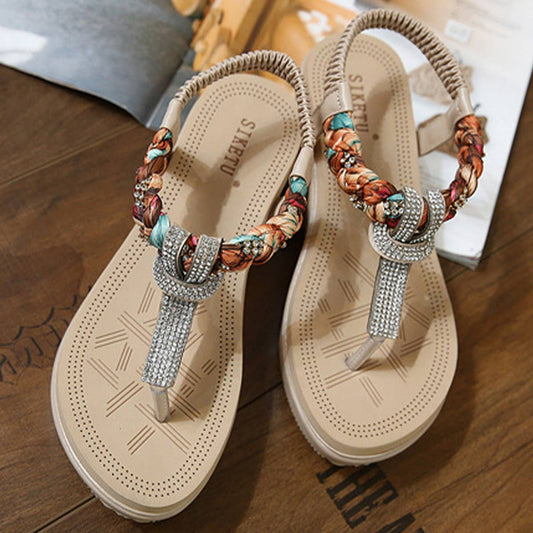 BOHEMIAN PLUS SIZE WOVEN FLIP FLOP SANDALS_CWSHS0492