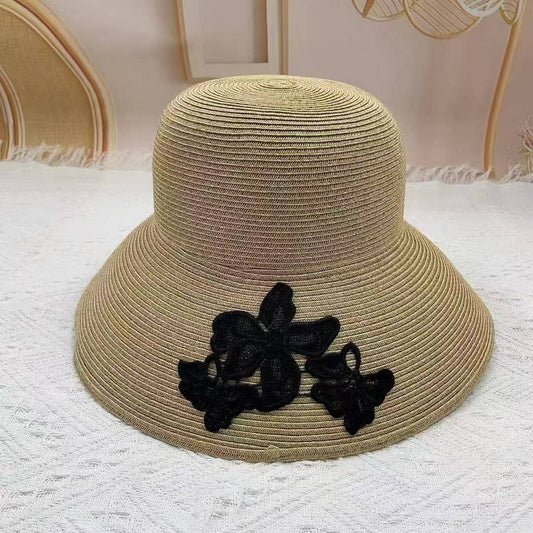 Summer embroidered lace flower sun hat_CWAH3487