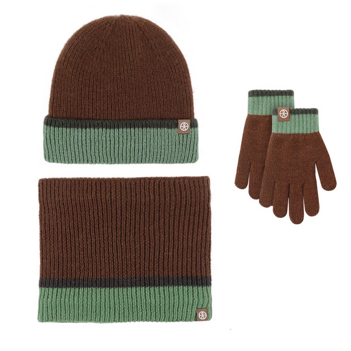 WINTER CHILDREN'S KNITTED COLOR MATCHING SCARF SET