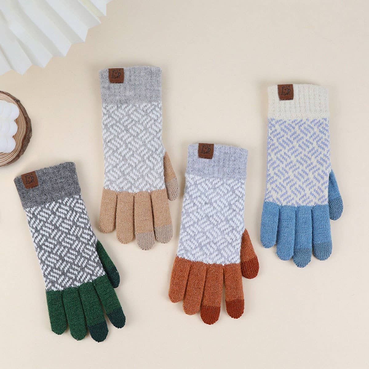 WOMEN'S JACQUARD TOUCH SCREEN FINGERLESS GLOVES_CWAG0416