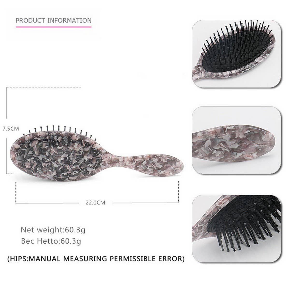 ACETATE AIR CUSHION COMB ANTI-STATIC AIR BAG COMB_CWAHA4182