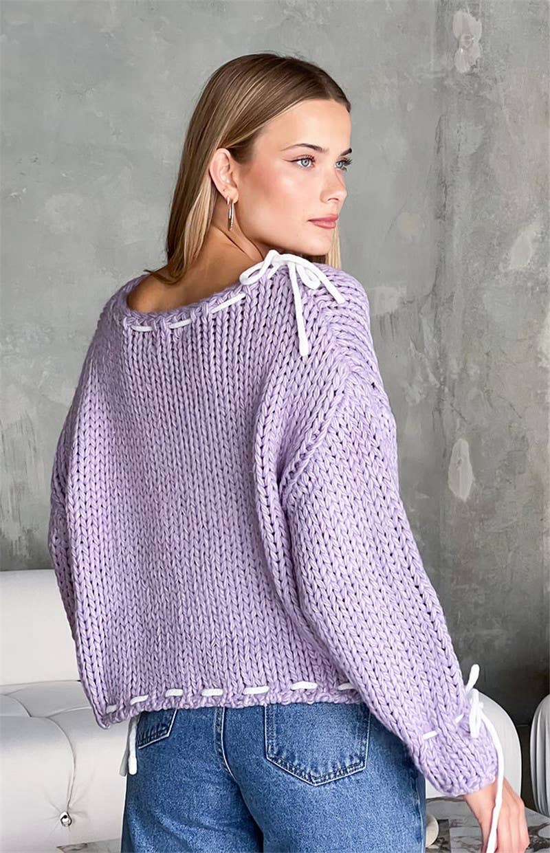 FASHION LONG-SLEEVED LOOSE PULLOVER SWEATER