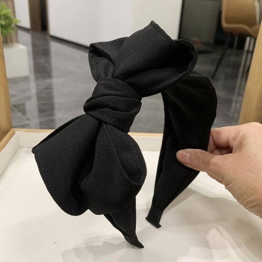 BLACK MULTI-LAYERED BOW HEADBAND_CWAHA2551