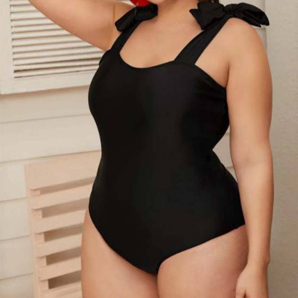 WOMEN'S PLUS SIZE BIKINI STRAP ONE PIECE SWIMSUIT