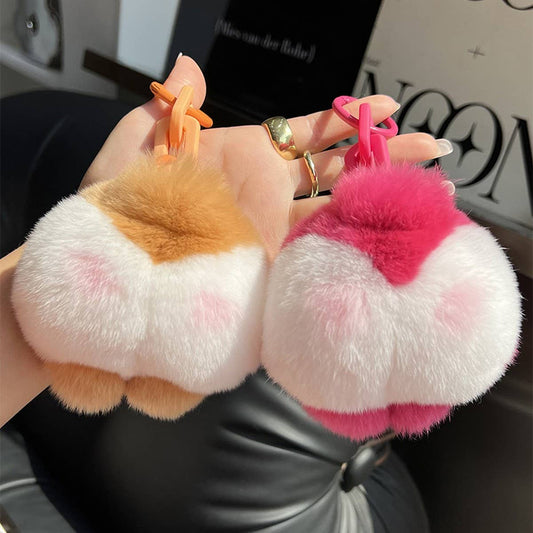 CUTE CORGI DOG BUTT CAR KEYCHAIN BAG PENDANT