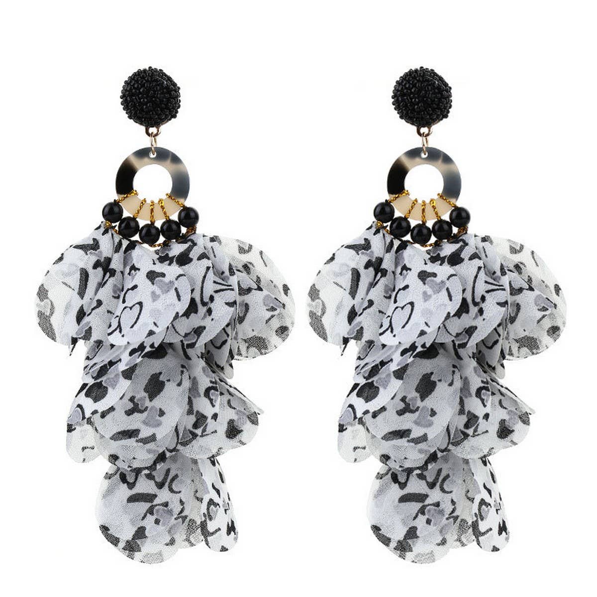 Handmade Floral Tassel Earrings Long Bold Design