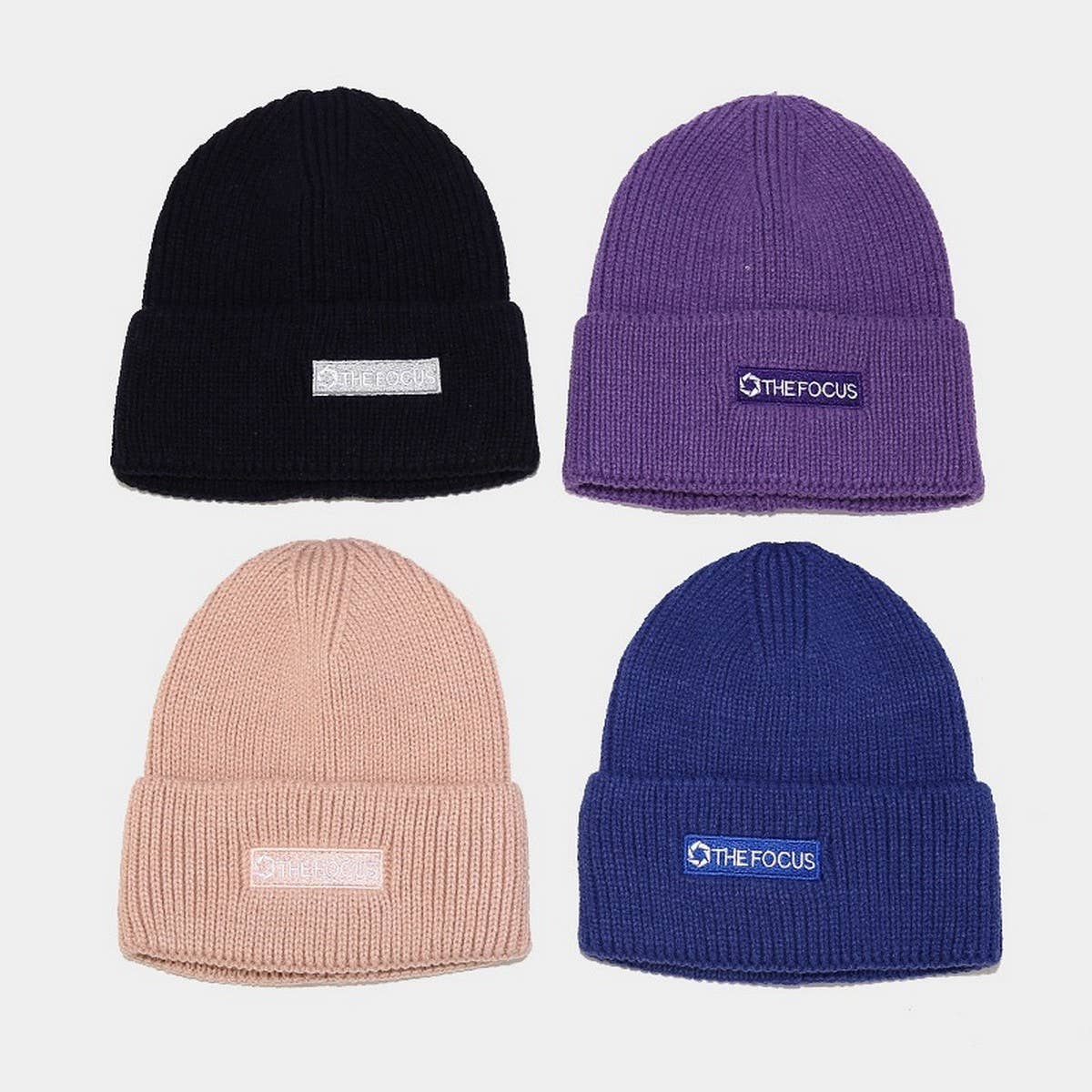 LETTER  THICKENED EMBROIDERED BEANIE KNITTED HAT_CWAH2073