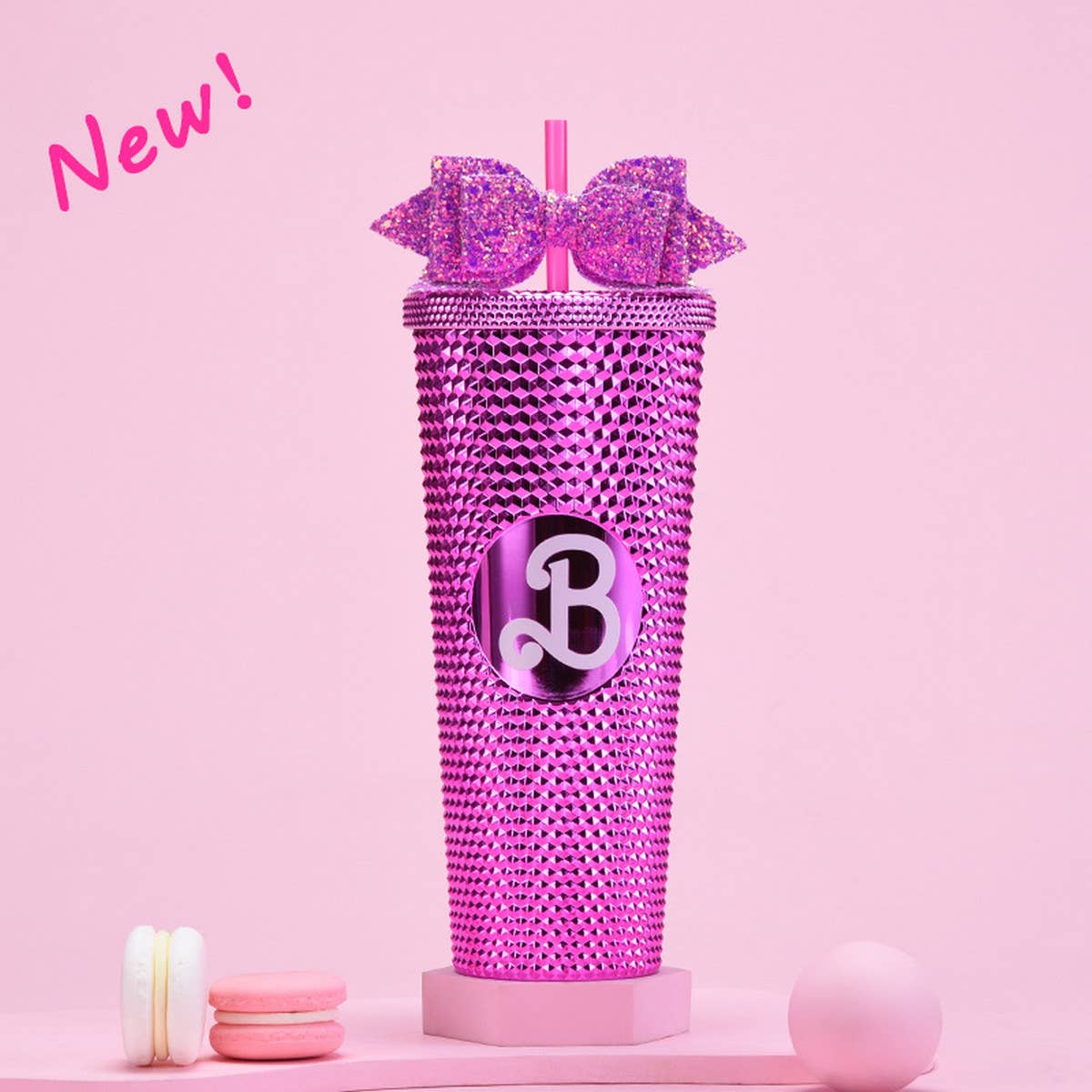 DOUBLE LAYER PORTABLE PLASTIC STRAW DIAMOND CUP