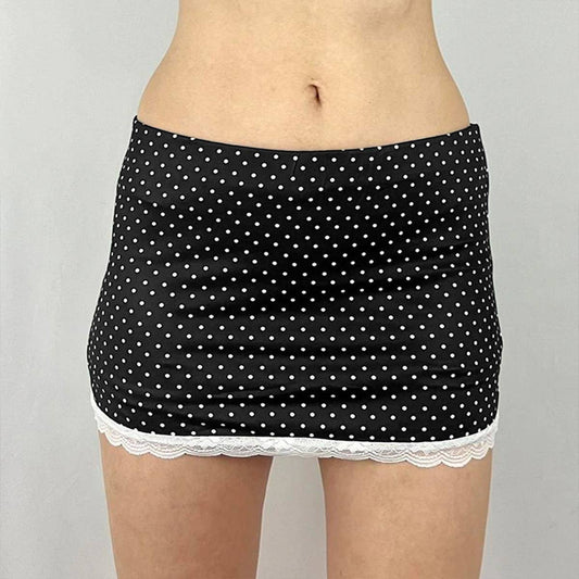Gentle wind lace lace polka dot hip skirt