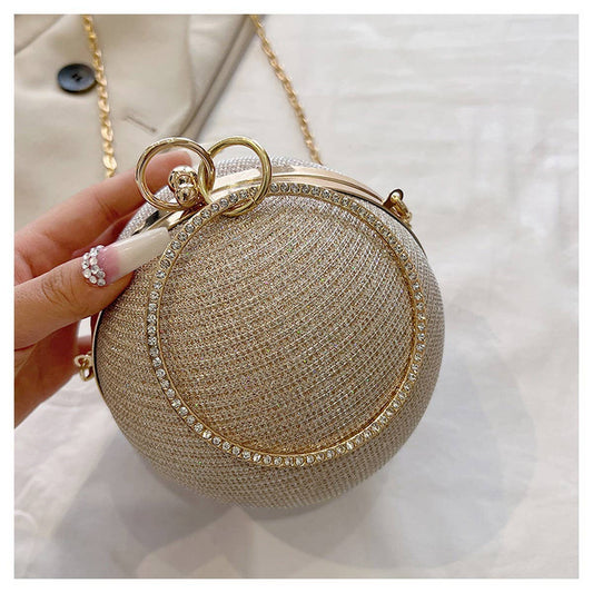 DIAMOND-STUDDED SPHERICAL  EVENING BAG CLUTCH _CWAB3247