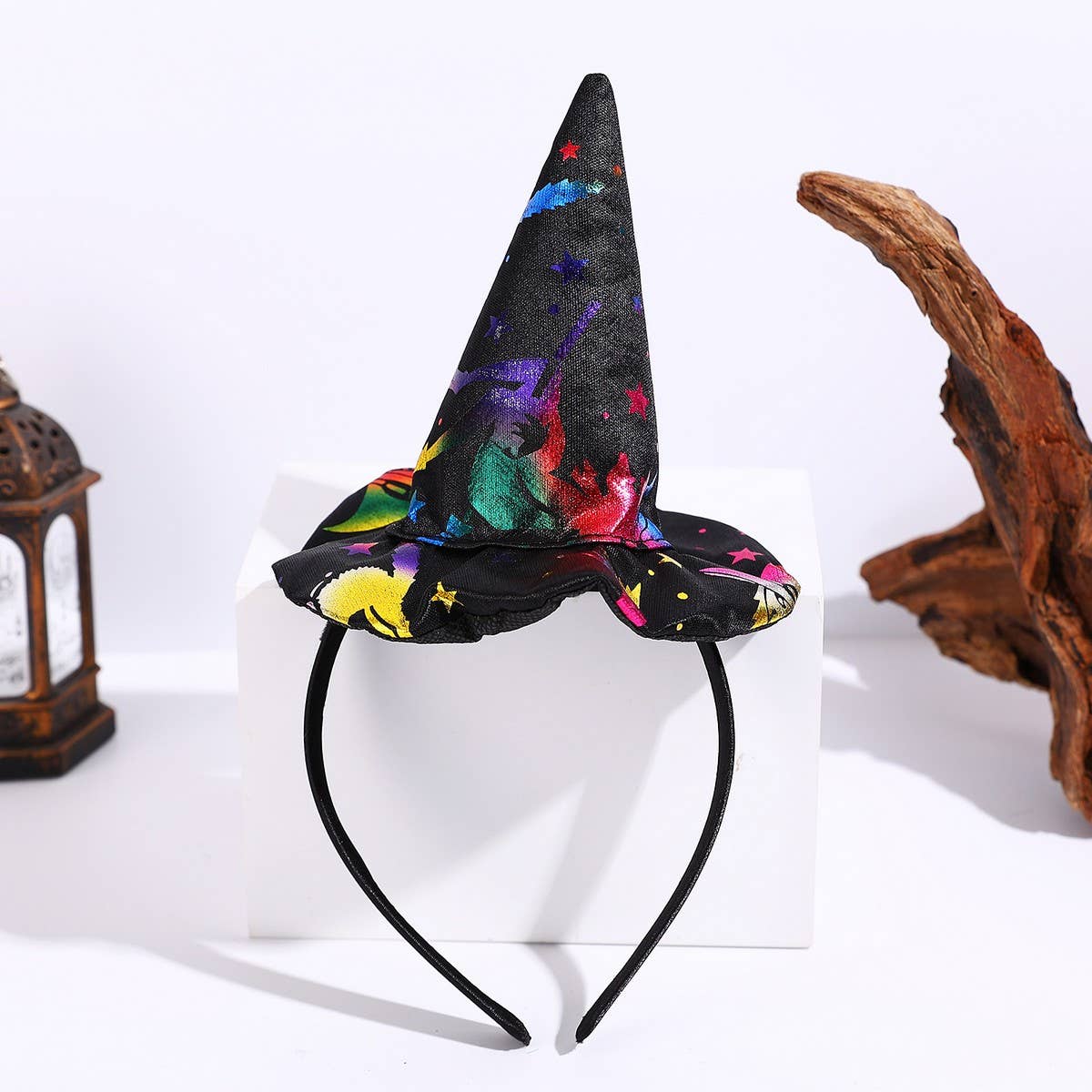 CWAH4024_HALLOWEEN FUNNY ANGEL HAT SKULL HAIR BAND