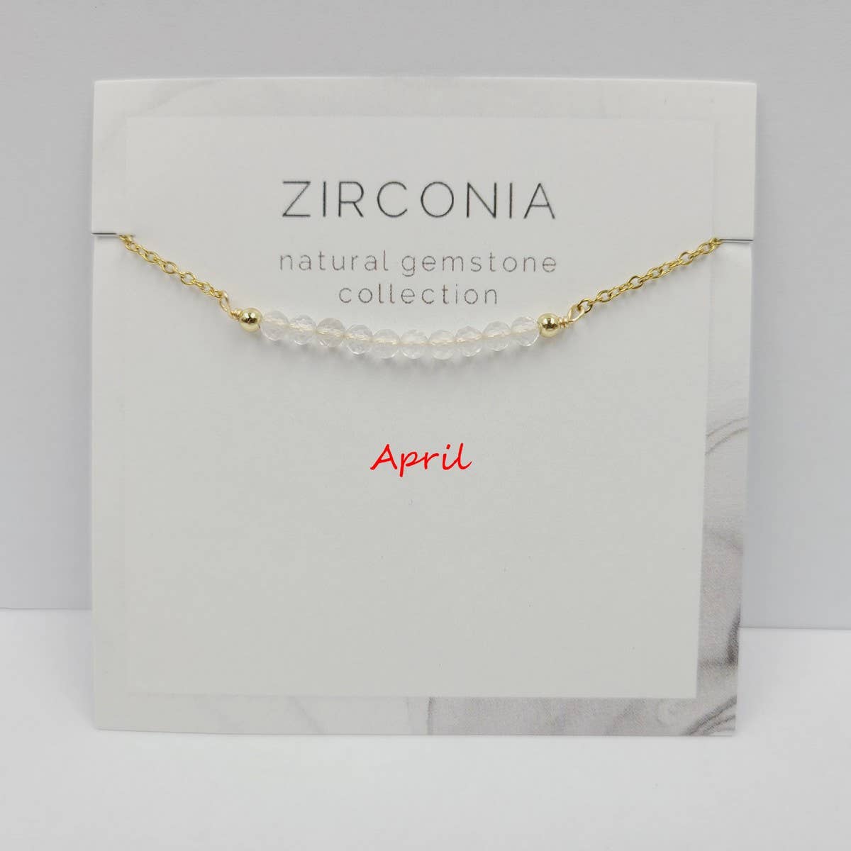 DECEMBER NECKLACE NATURAL STONE LOCK BONE CHAIN