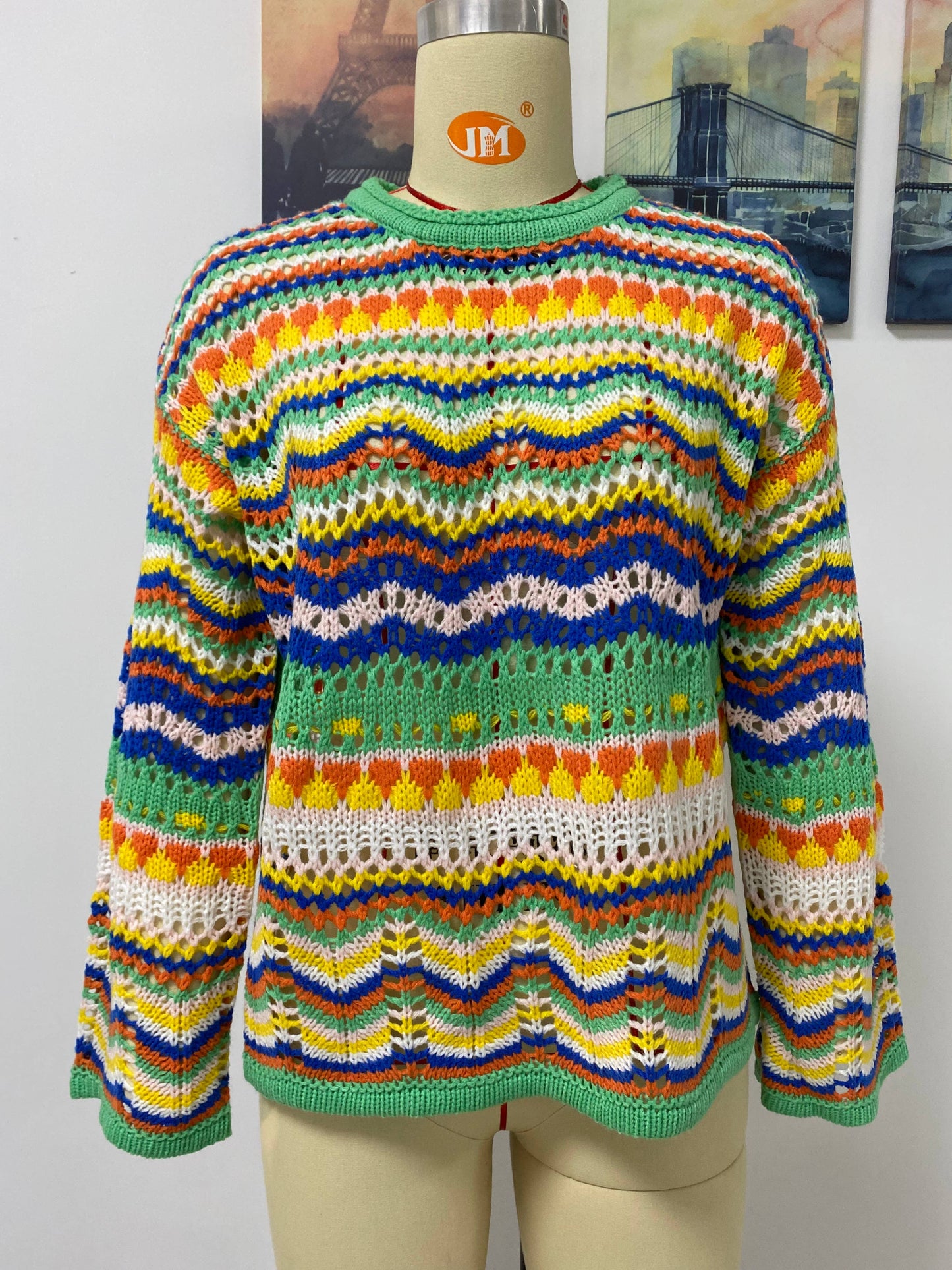 STRIPED CREW-NECK SWEATER IN ALTERNATE COLORS