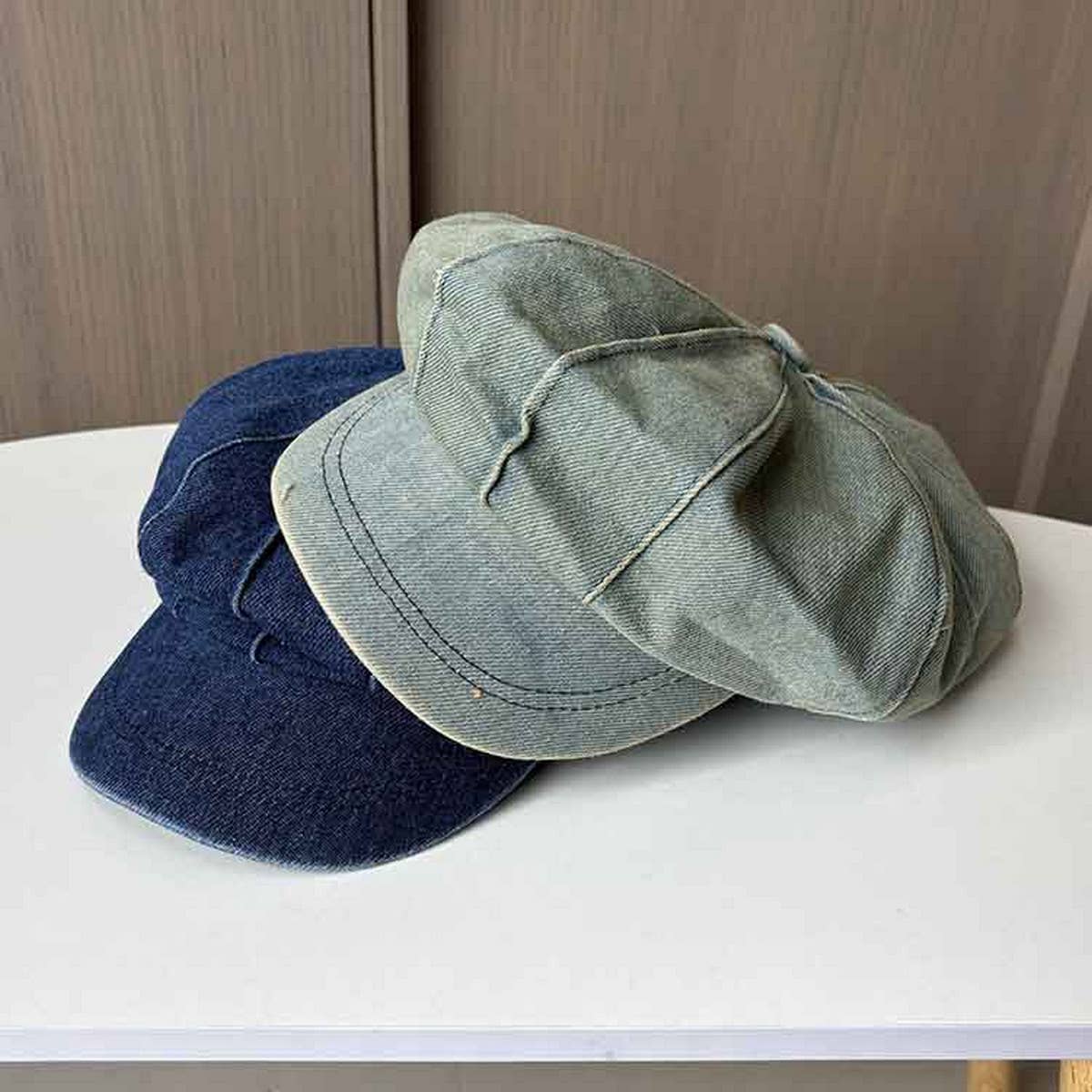 FASHION RETRO DISTRESSED DENIM BERET_CWAB2911