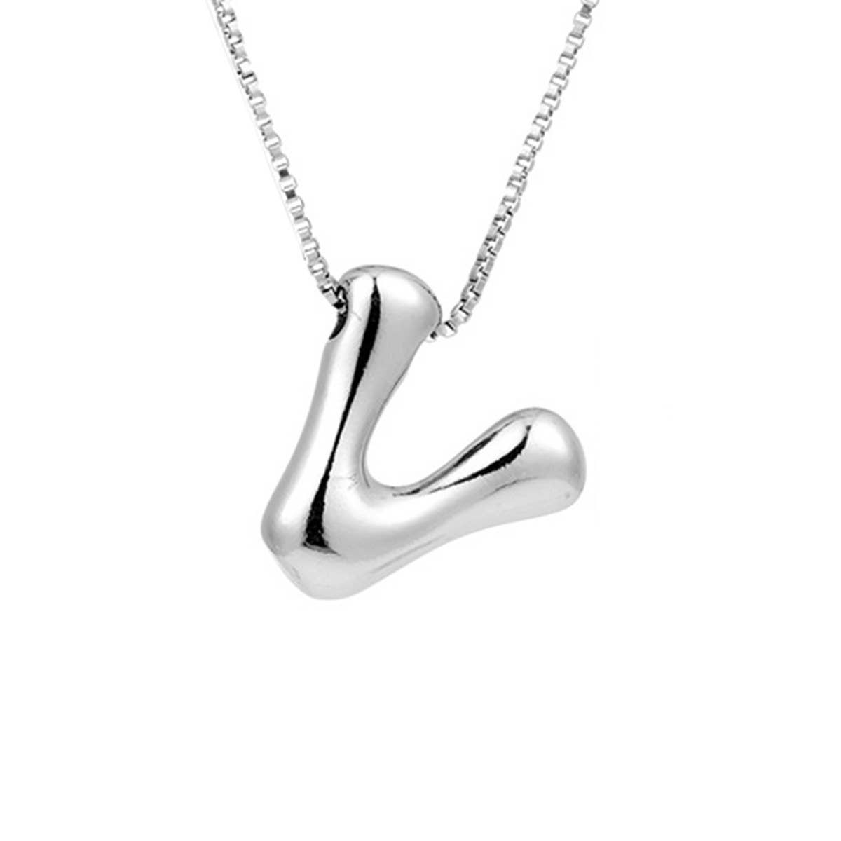 Hip Hop 26 Letters Pendant Necklace - Silver Chain