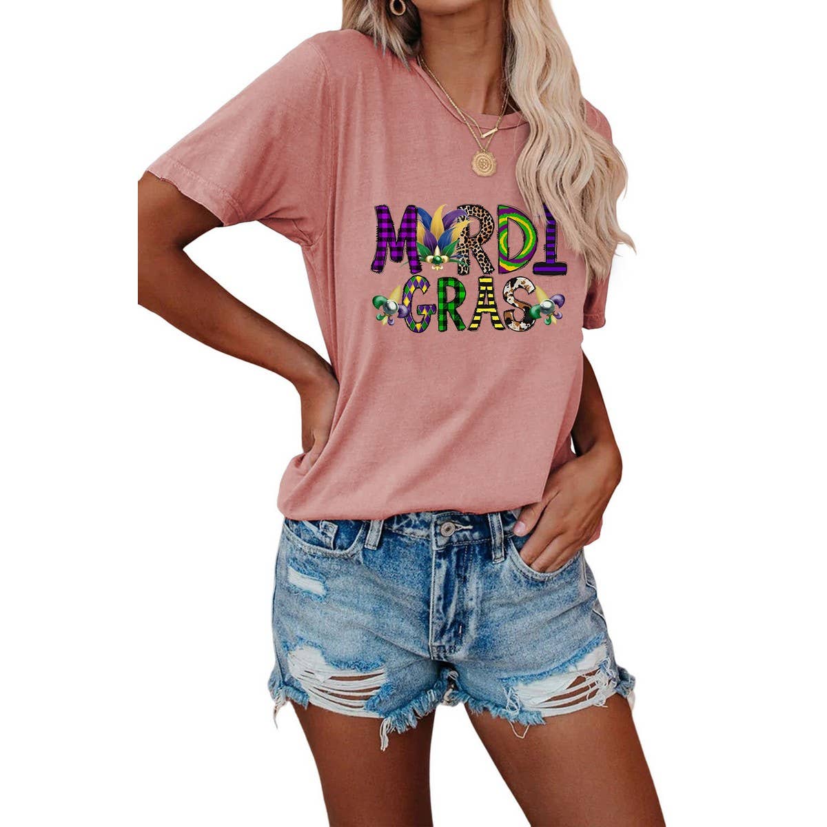 EASTER LOOSE PRINT ROUND NECK PULLOVER T SHIRT_CWTTS0798