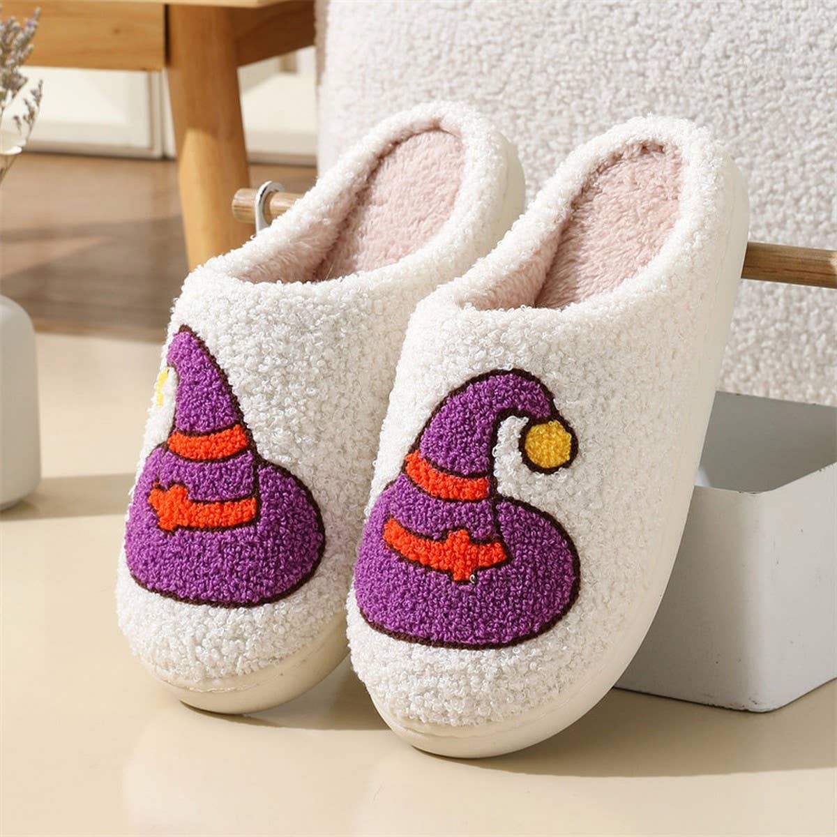 HALLOWEEN CARTOON PATTERN WARM COTTON SLIPPERS