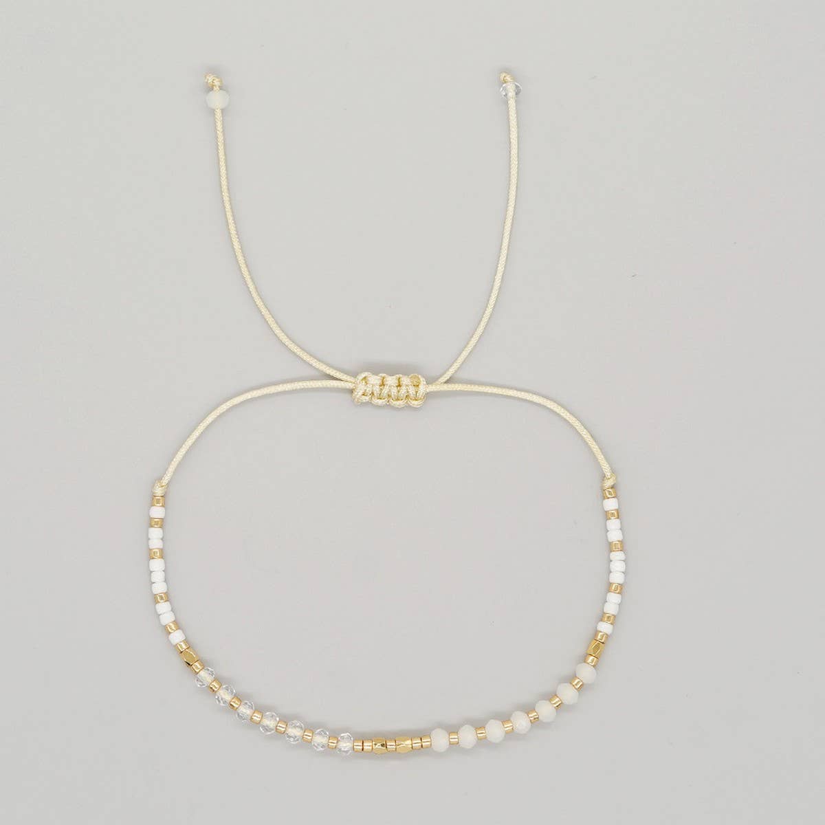 GRADIENT COLOR CRYSTAL FLAT BEAD BRACELET_CWMM3816