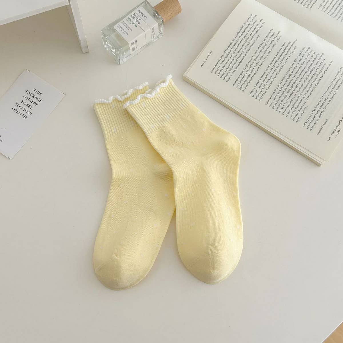 ALL-MATCH NEW POLKA DOT MID-CALF SOCKS_CWMS0953