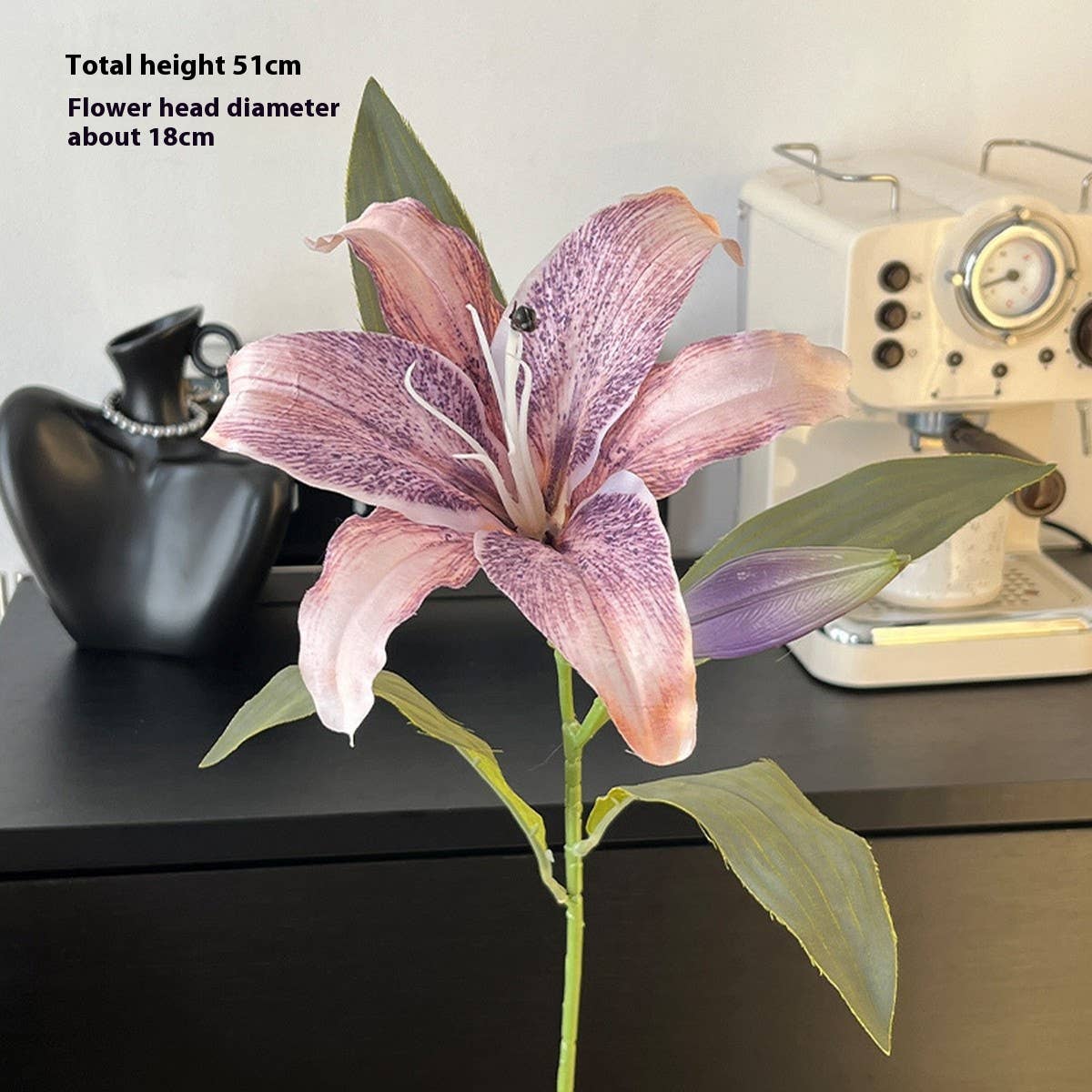 Vintage Autumn Artificial Lily with Bud and Bloom