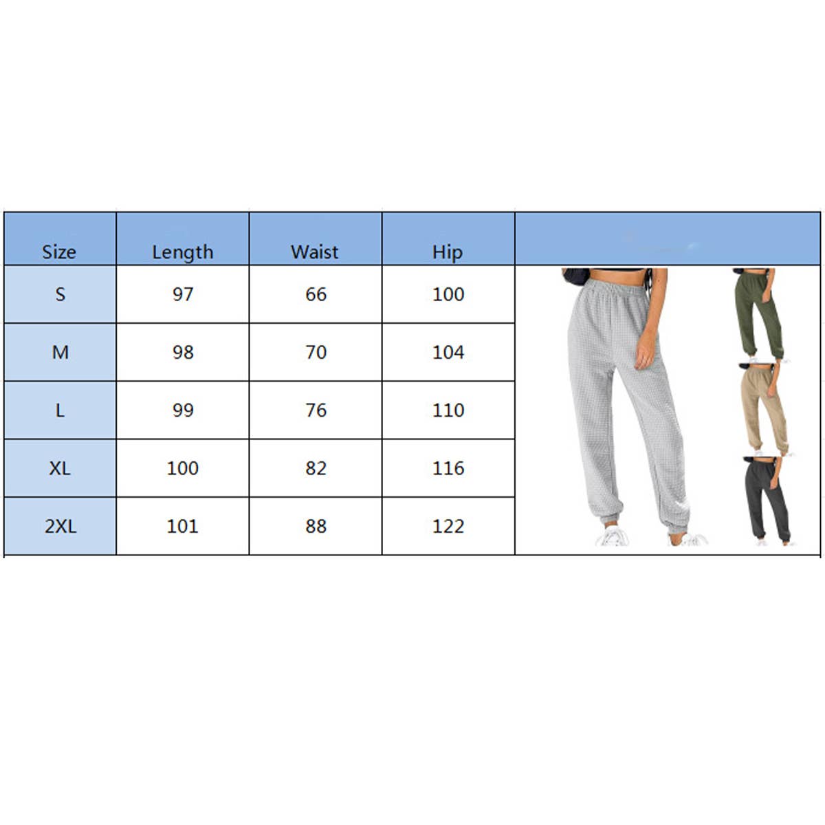 HOME SOLID COLOR SPORTS WAFFLE CASUAL LONG PANTS