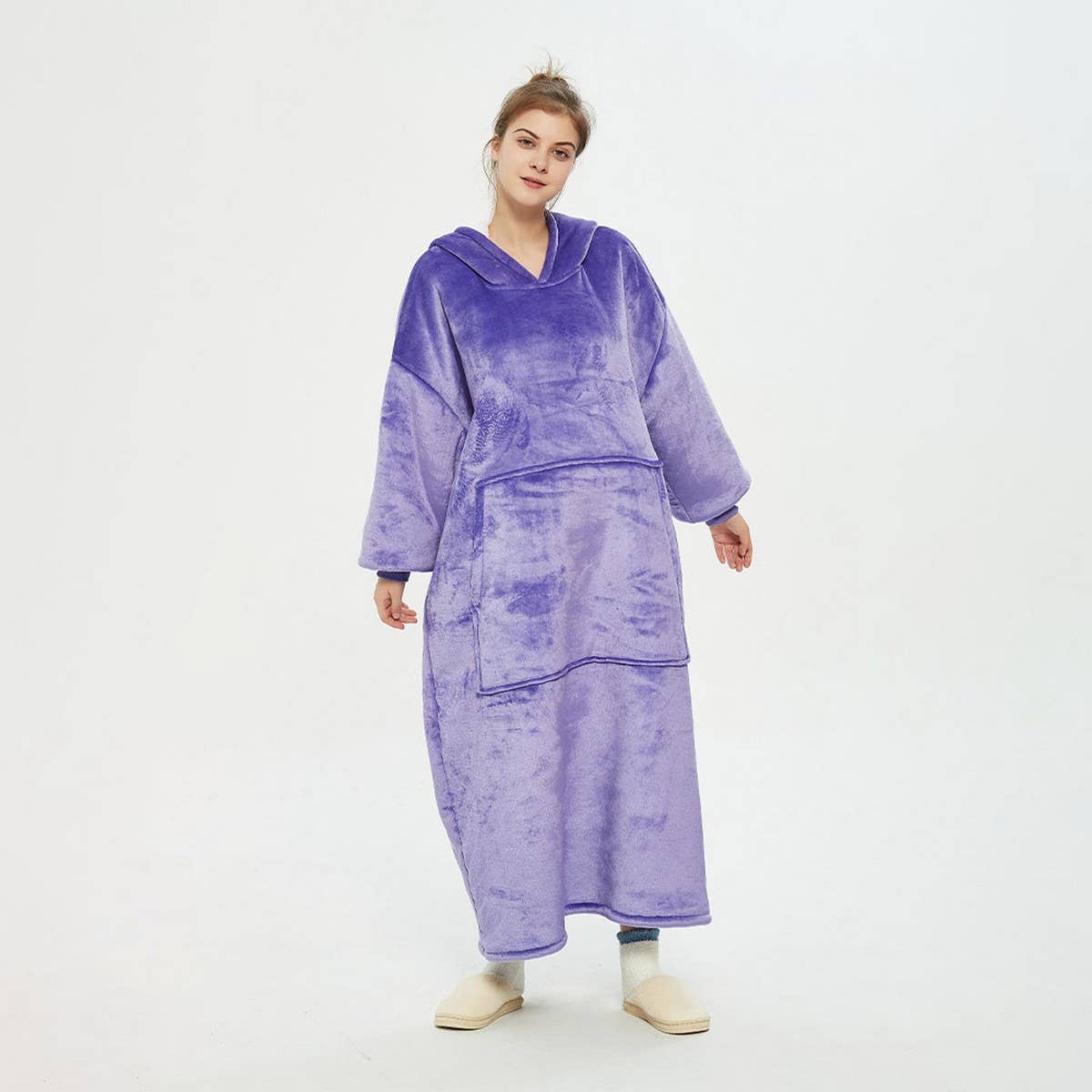 Plus Size Long Pullover Hoodie Blanket for Winter_CWAHA6527