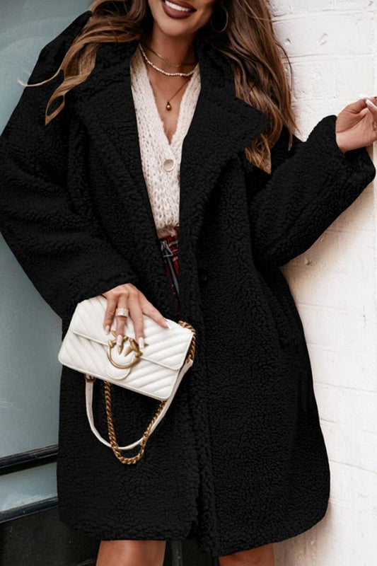 CWOCO00203_FAUX FUR LONG SLEEVE MID-LENGTH COAT