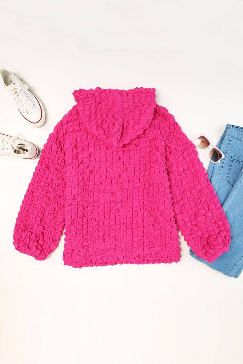 SOLID COLOR CASUAL HOODED LONG-SLEEVED HOODIE