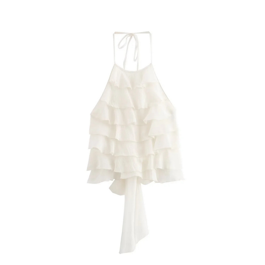 Halter Neck Layered Top ? French Summer Style