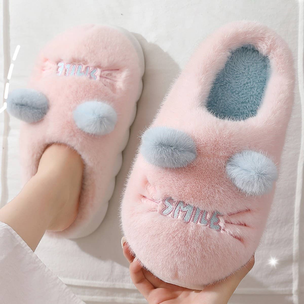 CUTE CAT ANIMAL WARM HOUSE SLIPPERS FUZZY SLIPPER