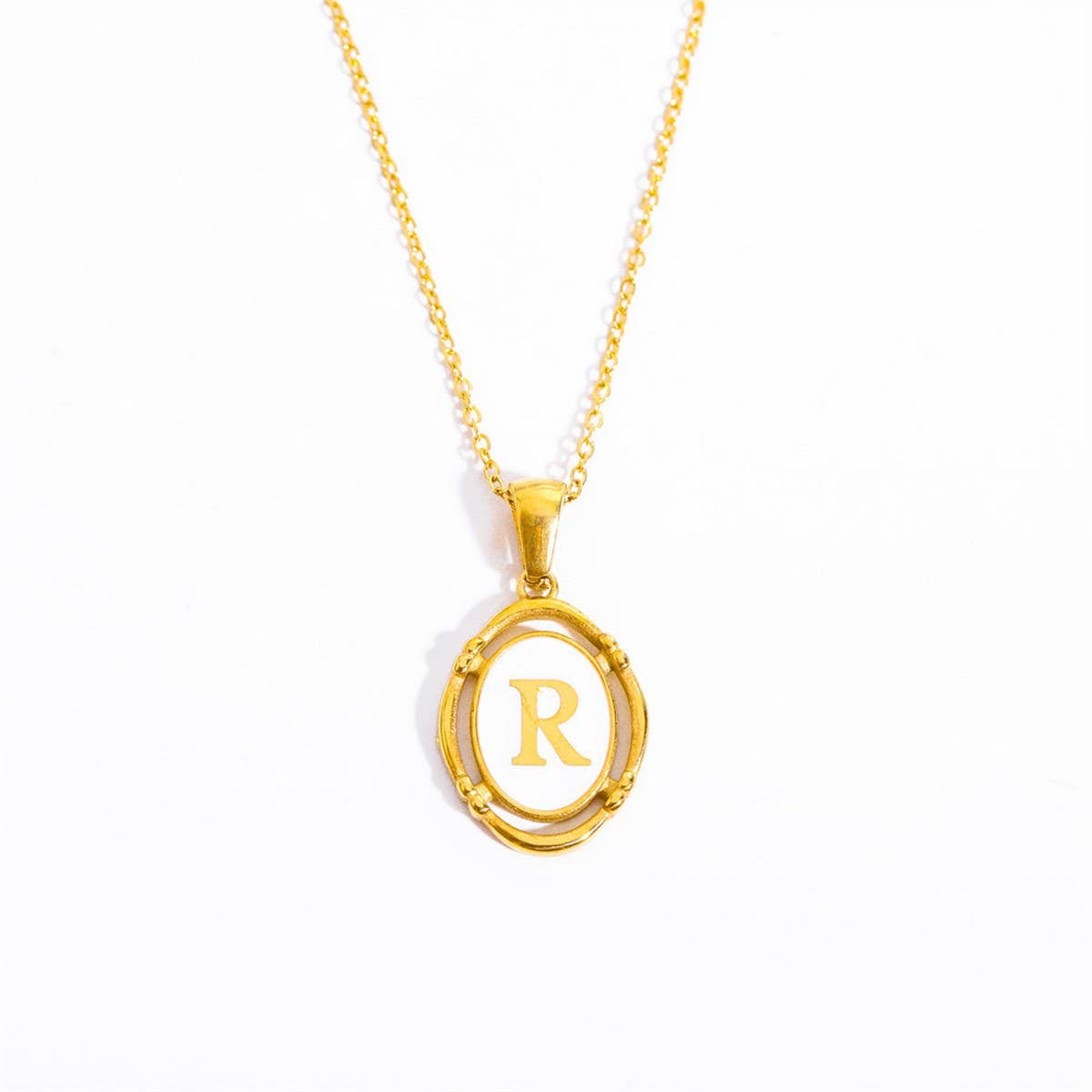 NEW CREATIVE 26 LETTERS PENDANT OVAL NECKLACE