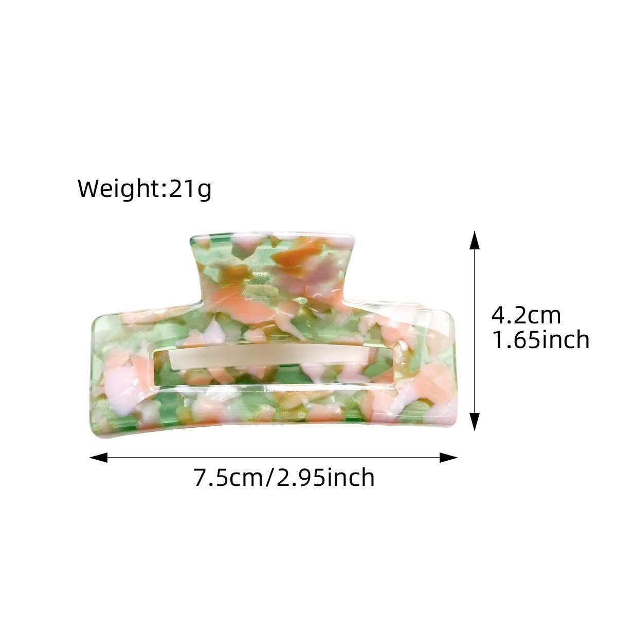 Elegant Square Hair Claw - Medium Acetate Clip_CWAHA1483