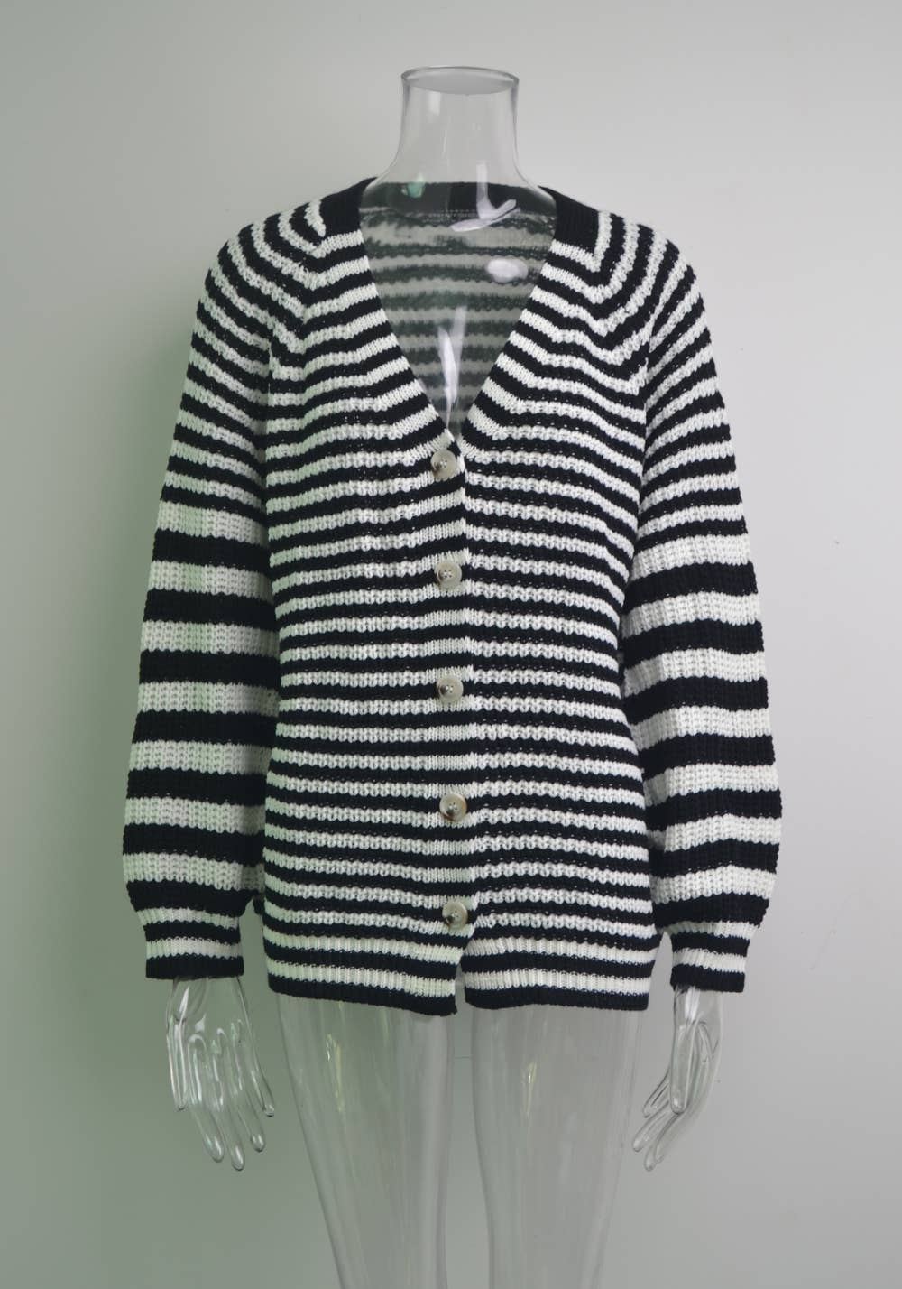 STRIPED SWEATER PLUS SIZE LOOSE KNIT