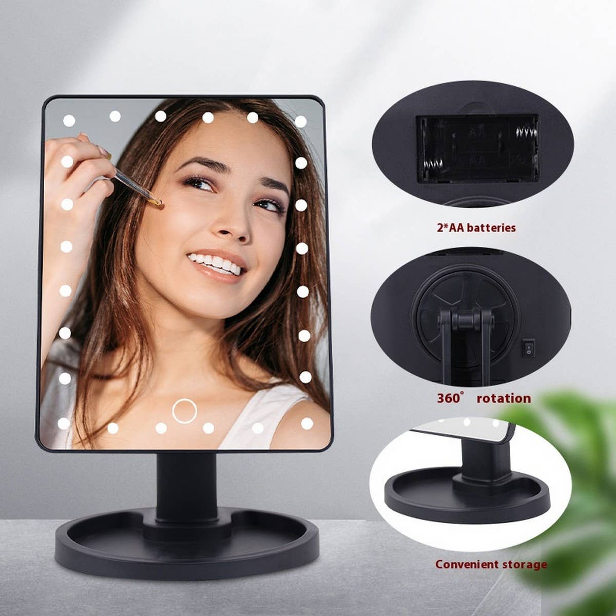 DESKTOP DRESSING MIRROR WITH LED 16 LIGHTS