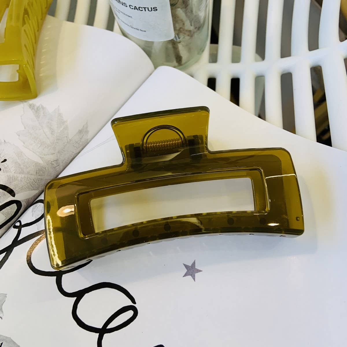 CWAHA1558_4.92"SIMPLE RECTANGLE LARGE HAIR CLAW CLIP