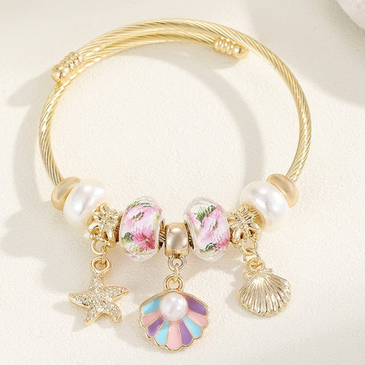 Alloy Stainless Steel Bracelet with Shell&Butterfly_CWMM8594