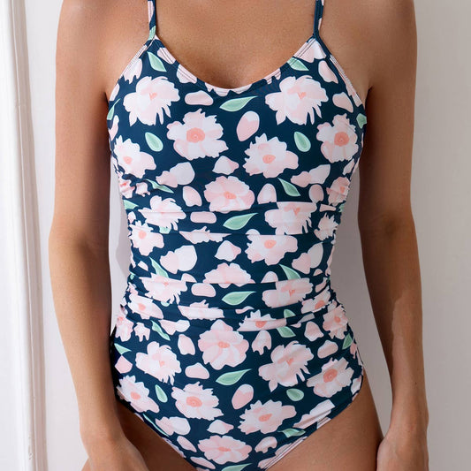 SEXY MULTI-COLOR PRINT ONE-PIECE SWIMSUIT
