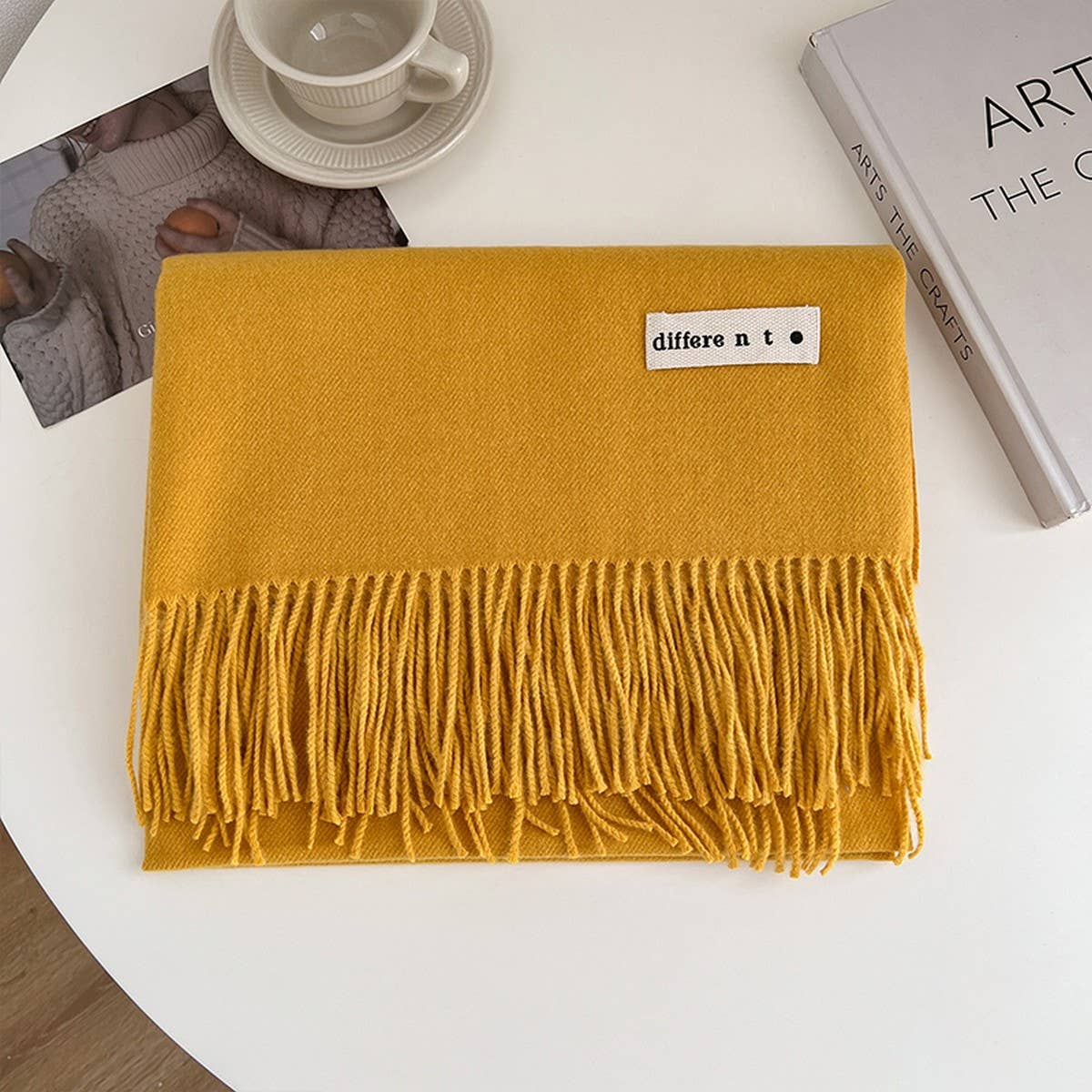 Solid Color Faux Cashmere Scarf - Wrap for Couples_CWASC1499