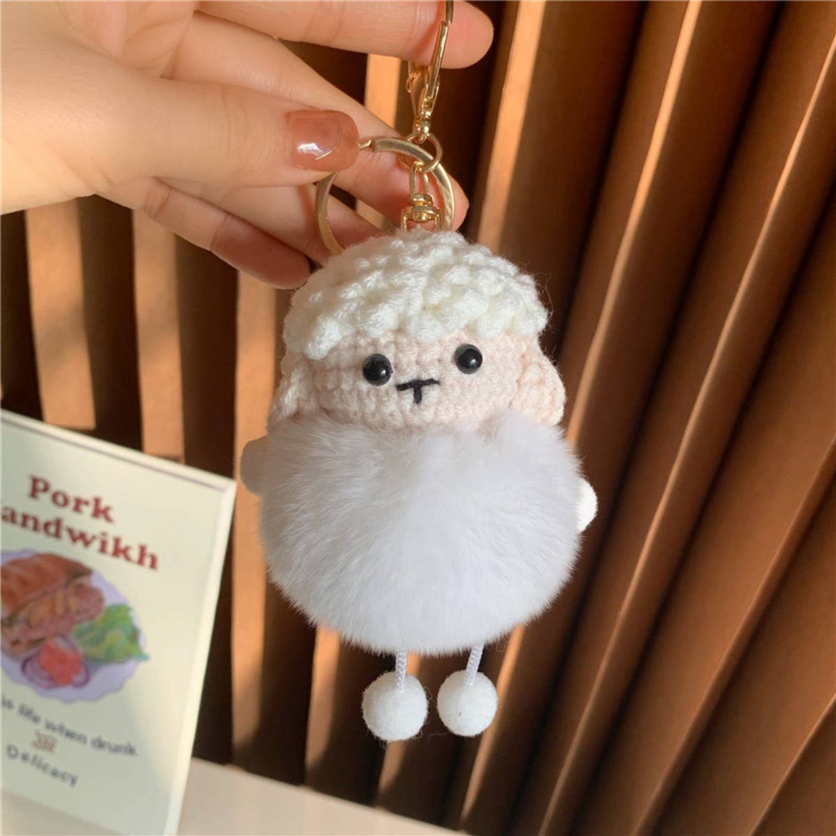 CUTE SMALL WOOL PLUSH BAG PENDANT CAR KEYCHAIN