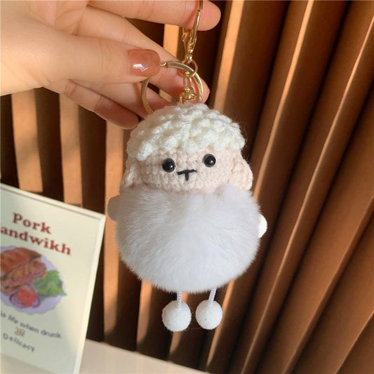 CUTE SMALL WOOL PLUSH BAG PENDANT CAR KEYCHAIN